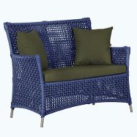 1 Sofá área Externa Igapó Alumínio Fendi Corda Náutica E13 Azul - 1