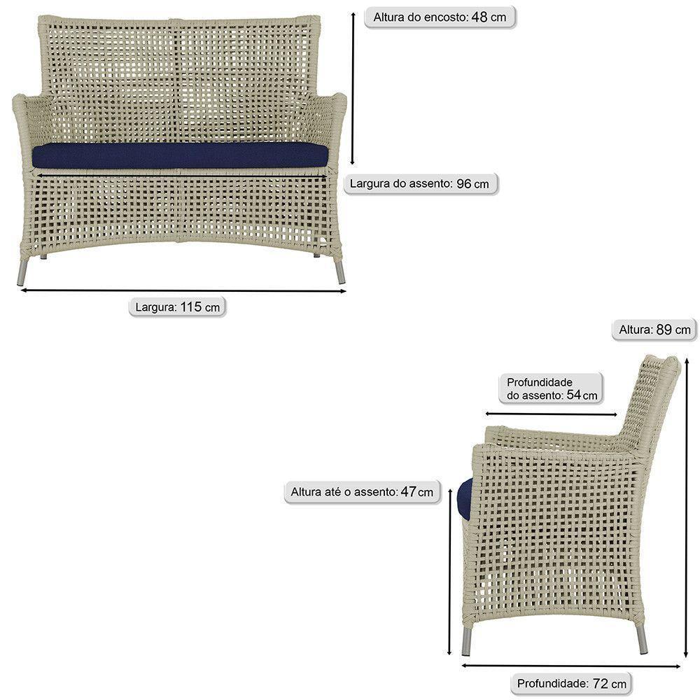 1 Sofá área Externa Igapó Alumínio Fendi Corda Náutica E10 Rami - 3
