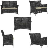 1 Sofá área Externa Igapó Alumínio Fendi Corda Náutica E7 Preto - 5