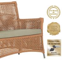 1 Sofá área Externa Igapó Alumínio Fendi Corda Náutica E7 Terra Cota