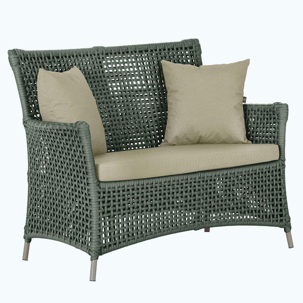 1 Sofá área Externa Igapó Alumínio Fendi Corda Náutica E7 Verde - 1