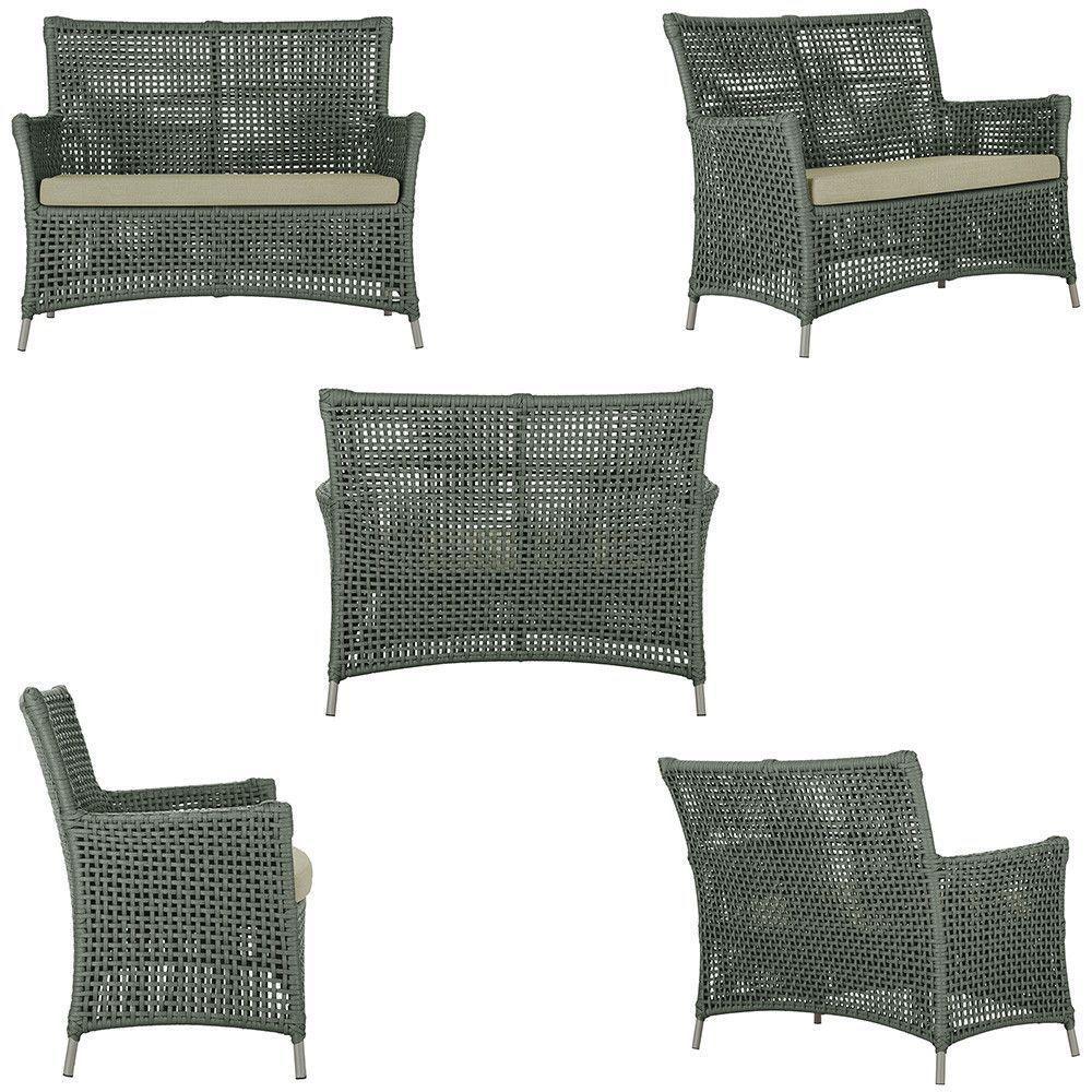 1 Sofá área Externa Igapó Alumínio Fendi Corda Náutica E7 Verde - 2