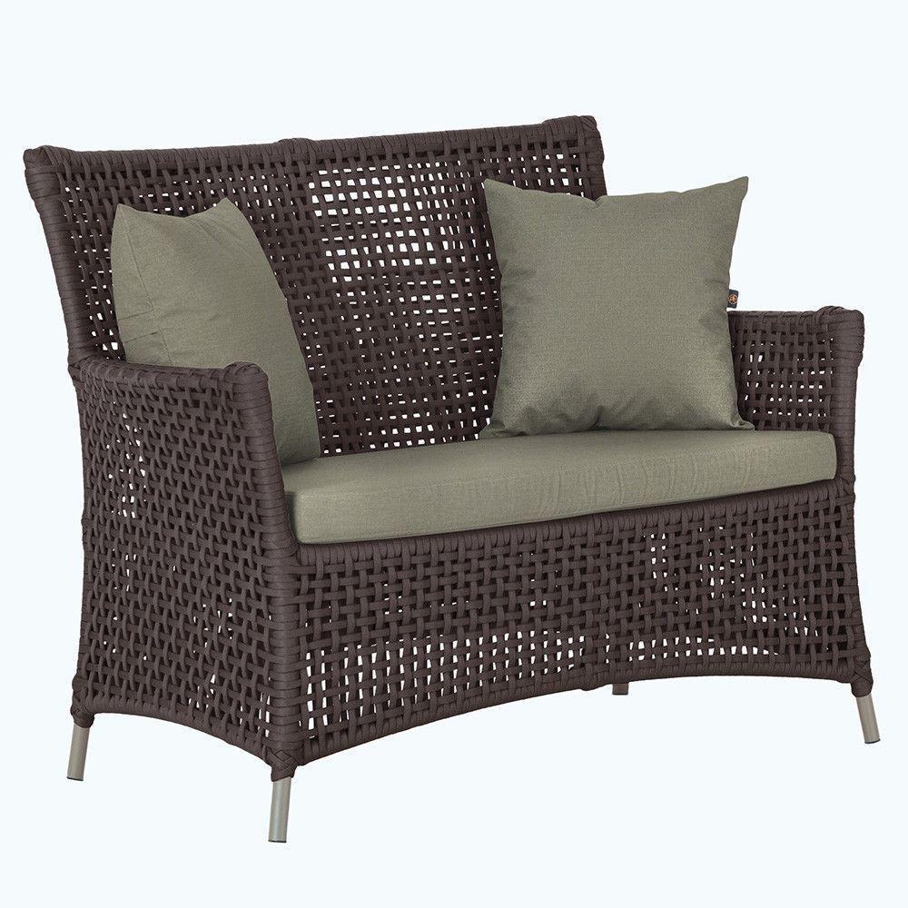 1 Sofá área Externa Igapó Alumínio Fendi Corda Náutica E8 Marrom - 1