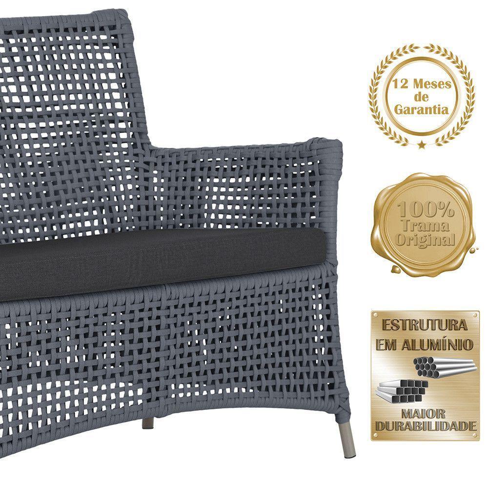 1 Sofá área Externa Igapó Alumínio Fendi Corda Náutica E11 Prata - 8
