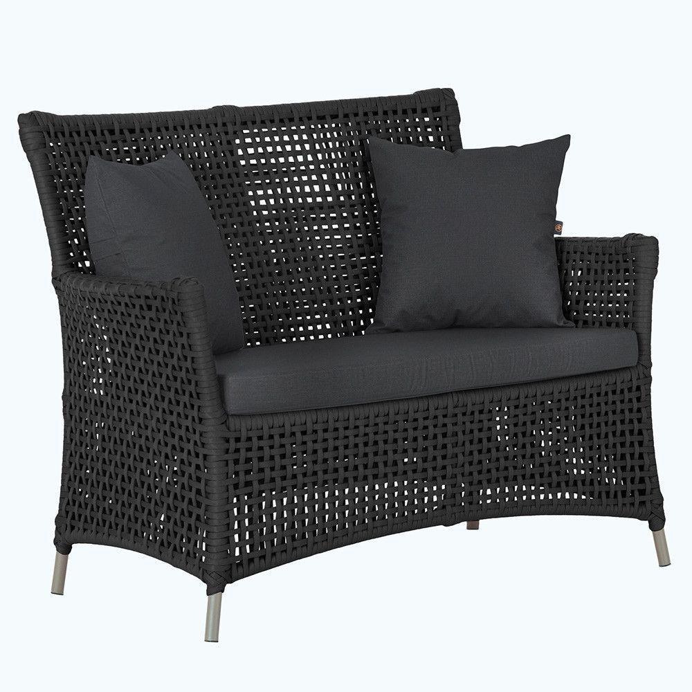 1 Sofá área Externa Igapó Alumínio Fendi Corda Náutica E11 Preto - 1