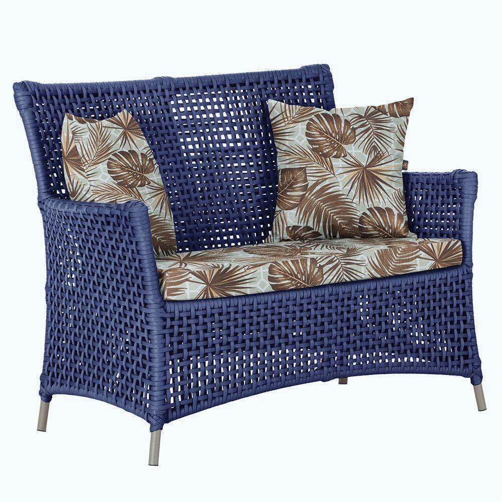 1 Sofá área Externa Igapó Alumínio Fendi Corda Náutica E6 Azul - 1