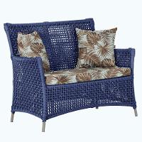 1 Sofá área Externa Igapó Alumínio Fendi Corda Náutica E6 Azul - 1