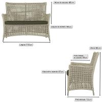 1 Sofá área Externa Igapó Alumínio Fendi Corda Náutica E13 Rami - 6