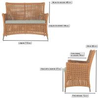 1 Sofá área Externa Igapó Alumínio Fendi Corda Náutica E3 Terra Cota - 6