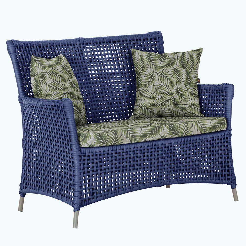 1 Sofá área Externa Igapó Alumínio Fendi Corda Náutica E5 Azul - 1