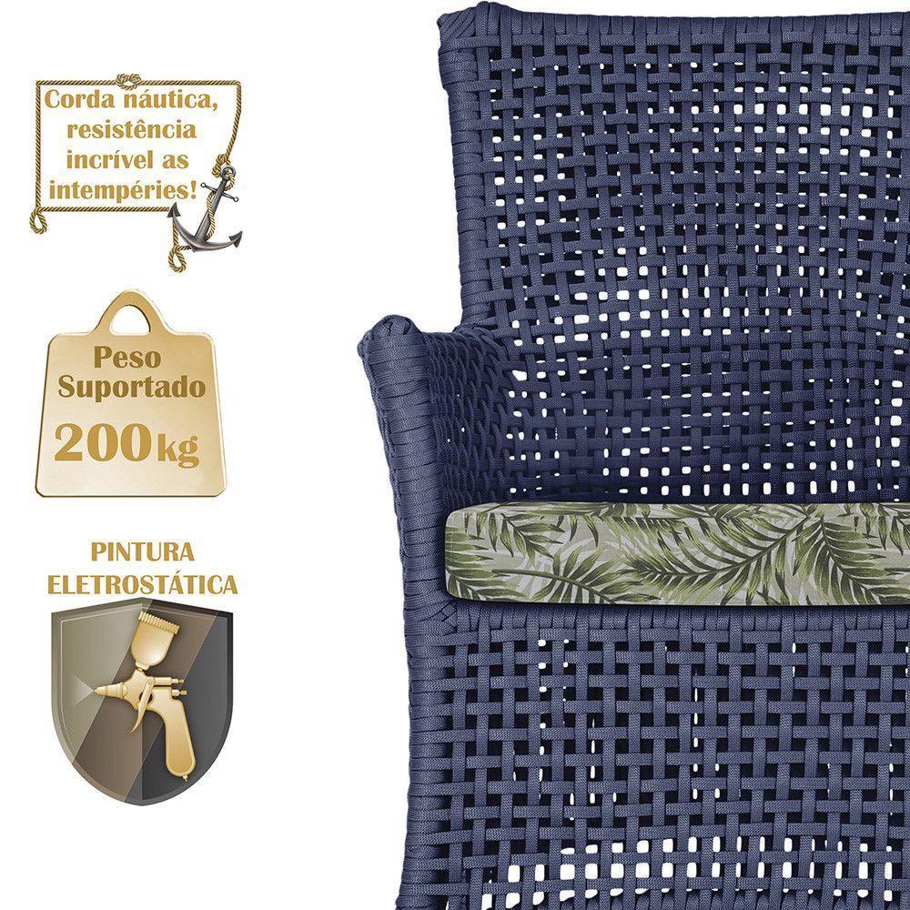 1 Sofá área Externa Igapó Alumínio Fendi Corda Náutica E5 Azul - 4