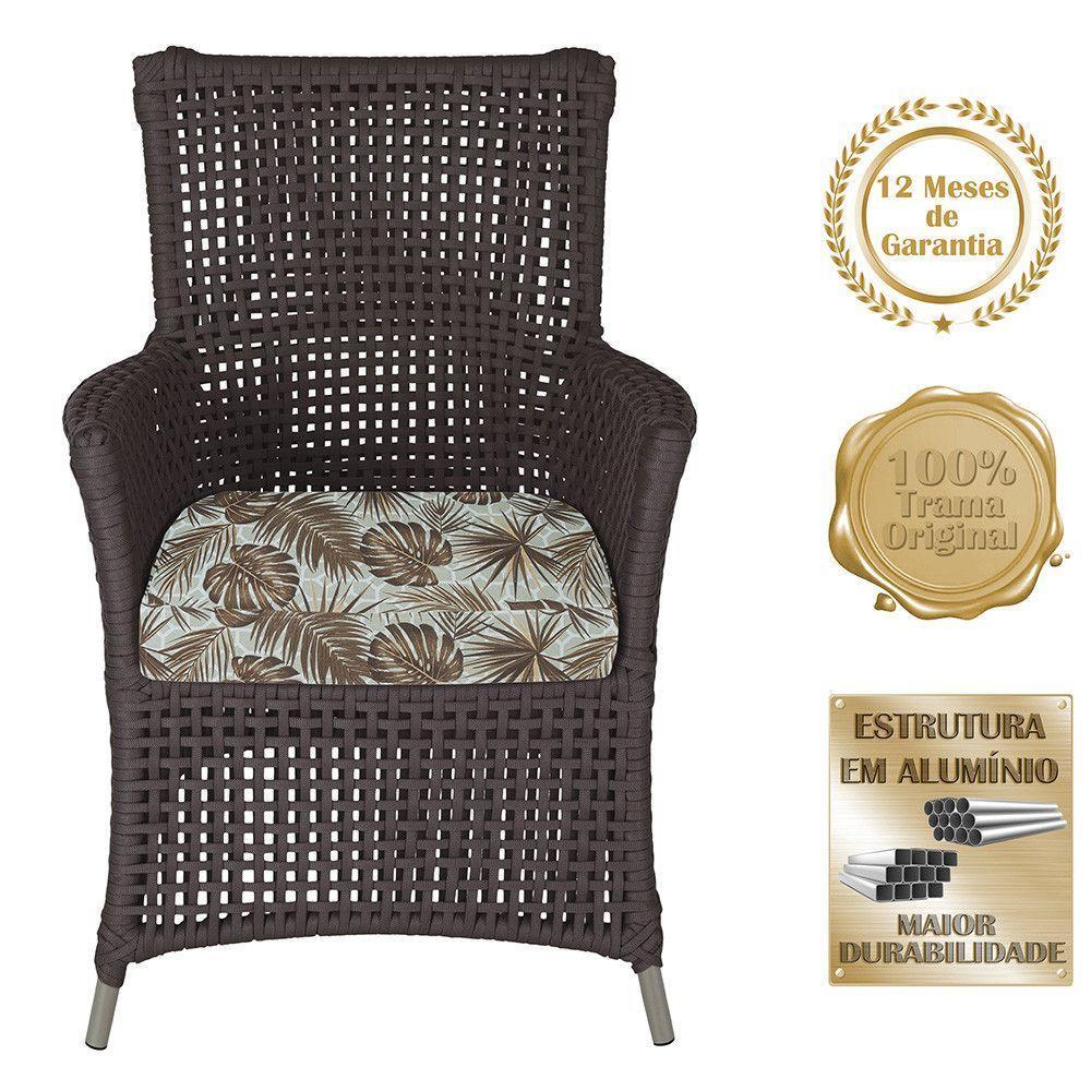 4 Poltronas Igapó Alumínio Pintura Fendi Corda Náutica E6 Marrom - 5