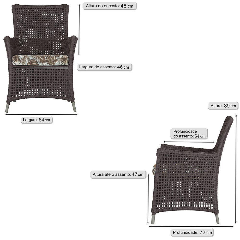 4 Poltronas Igapó Alumínio Pintura Fendi Corda Náutica E6 Marrom - 6