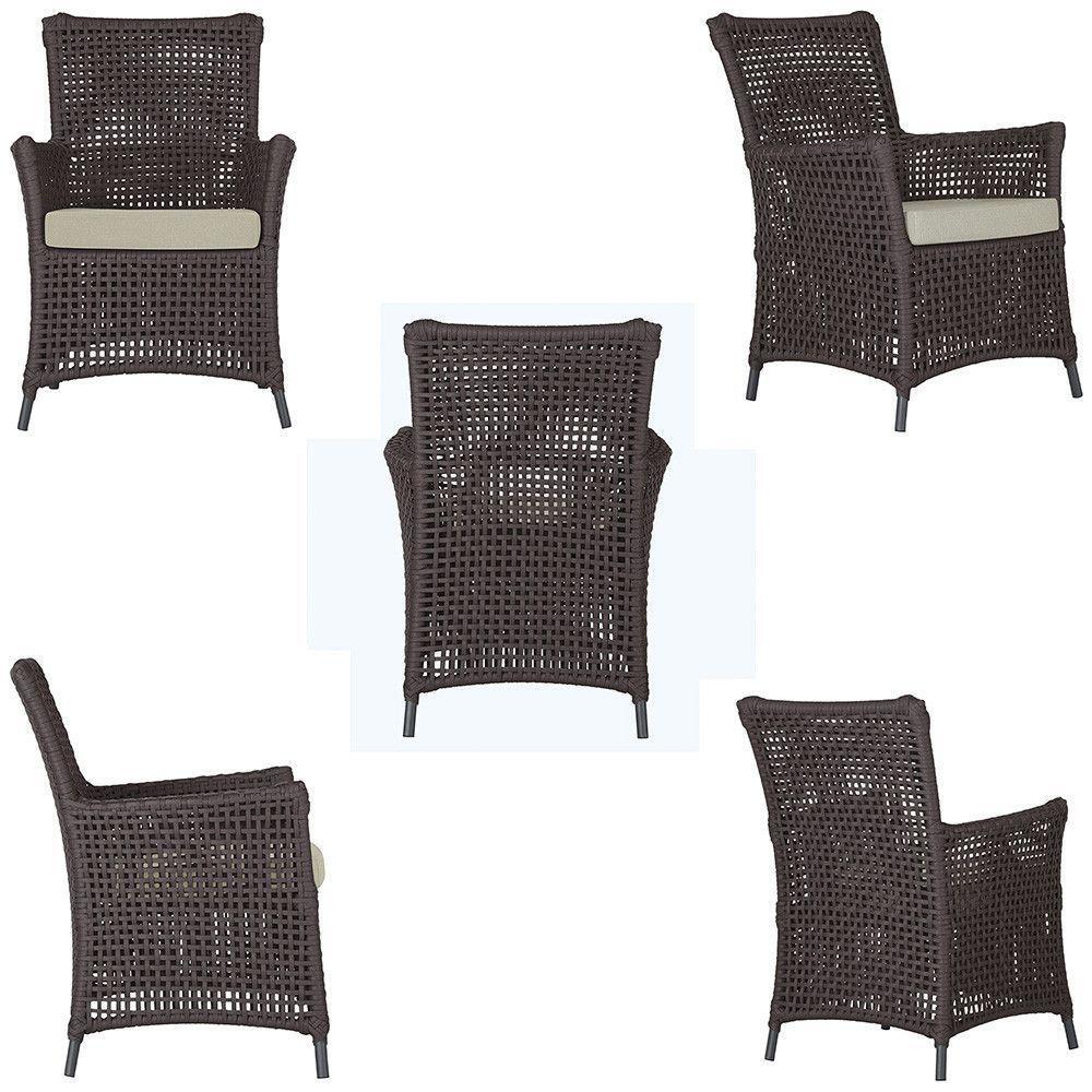 4 Poltronas Igapó Alumínio Pintura Preta Corda Náutica E7 Marrom - 3