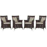 4 Poltronas Igapó Alumínio Pintura Preta Corda Náutica E7 Marrom - 1