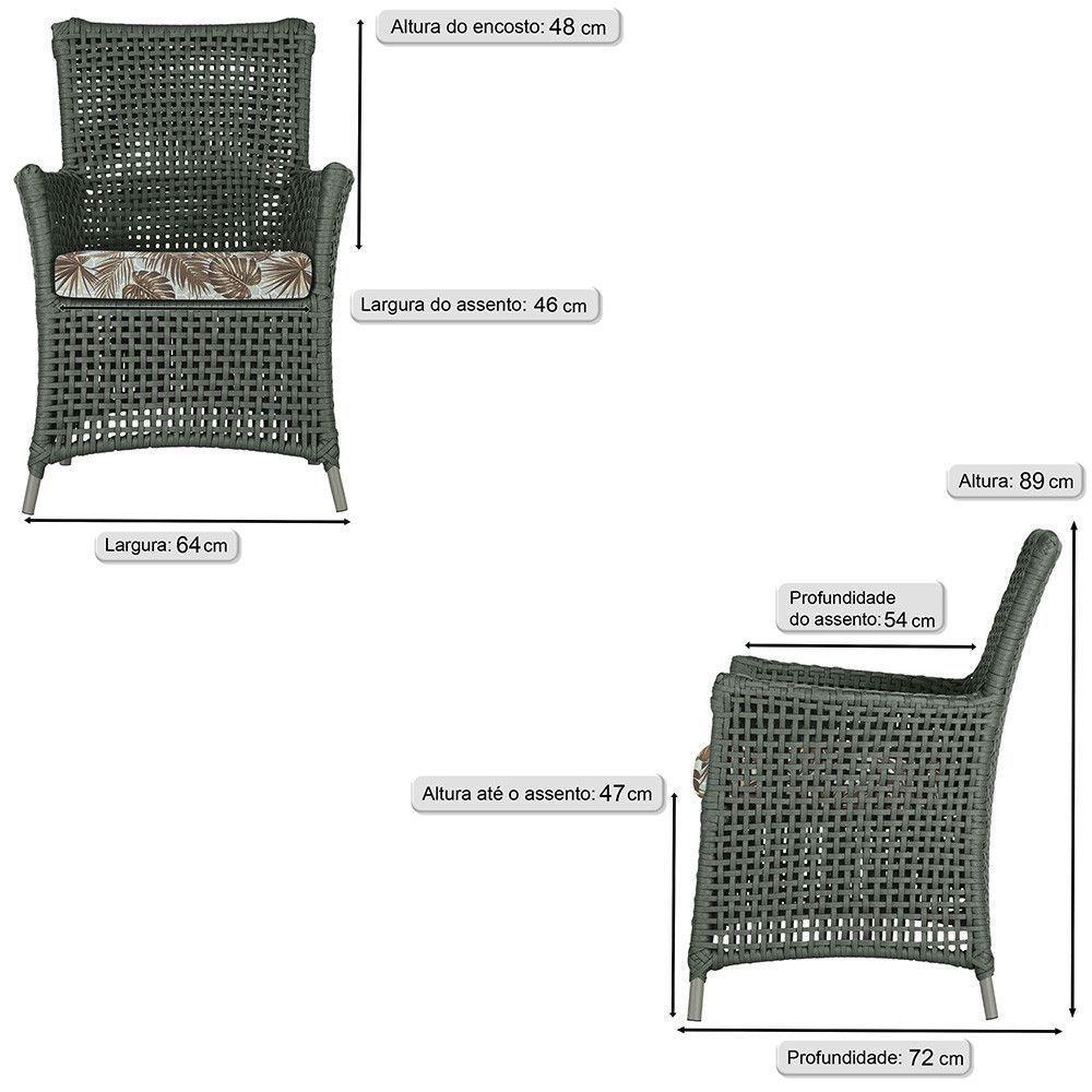 4 Poltronas Igapó Alumínio Pintura Fendi Corda Náutica E6 Verde - 5