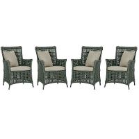 4 Poltronas Igapó Alumínio Pintura Preta Corda Náutica E7 Verde - 1