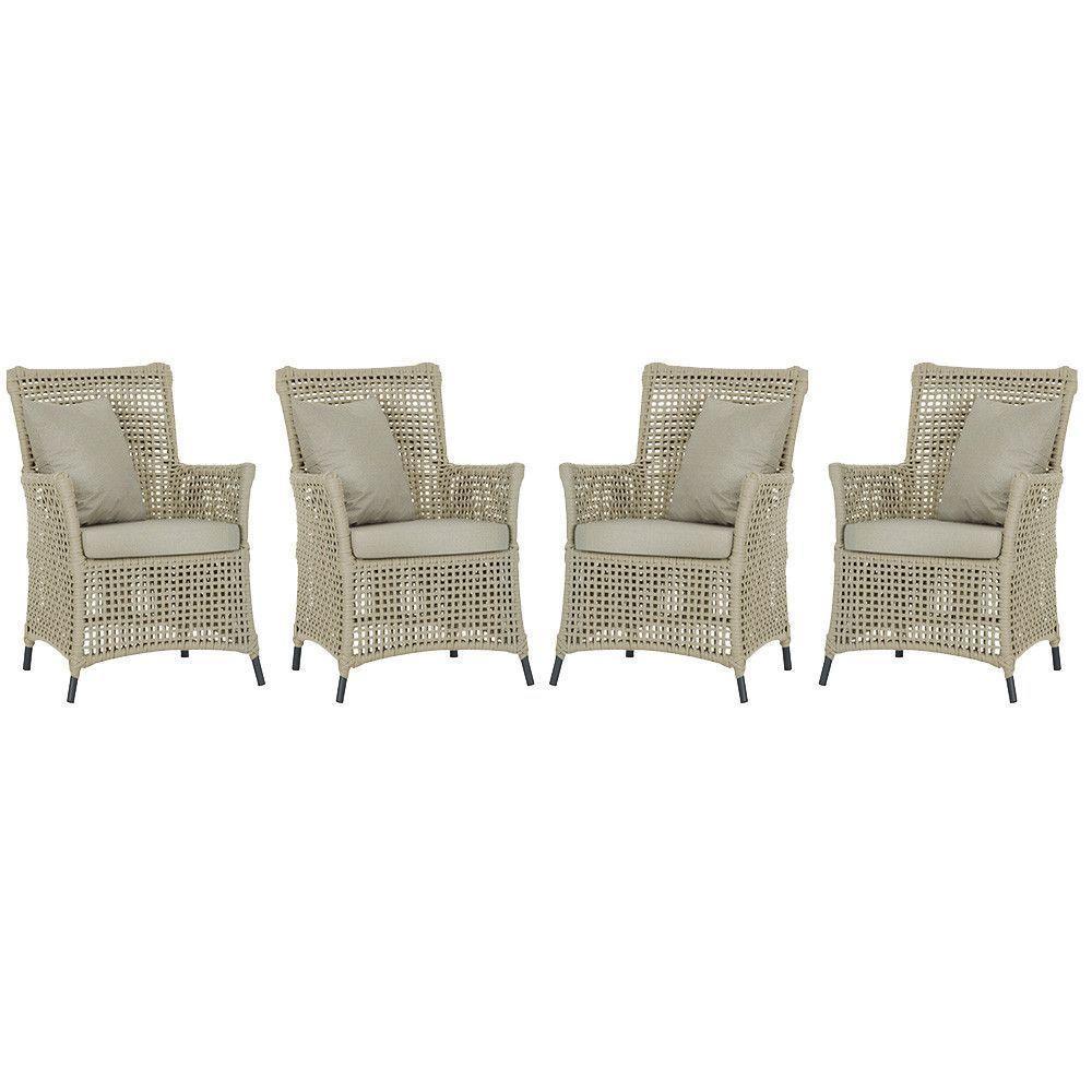 4 Poltronas Igapó Alumínio Pintura Preta Corda Náutica E7 Rami - 1