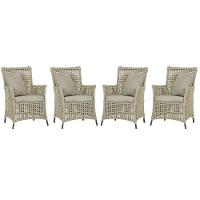 4 Poltronas Igapó Alumínio Pintura Preta Corda Náutica E7 Rami - 1