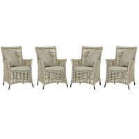 4 Poltronas Igapó Alumínio Pintura Marrom Corda Náutica E7 Rami - 1