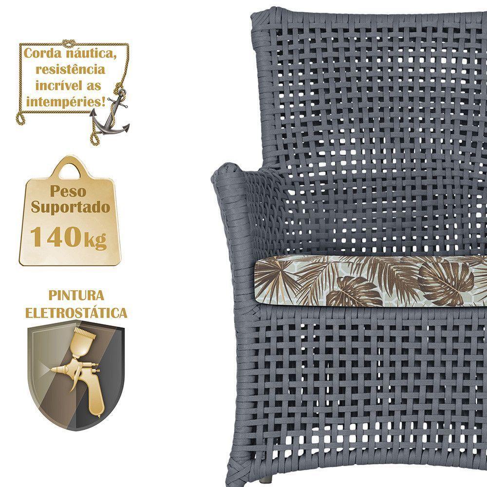 4 Poltronas Igapó Alumínio Pintura Fendi Corda Náutica E6 Prata - 4