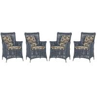 4 Poltronas Igapó Alumínio Pintura Fendi Corda Náutica E6 Prata - 1