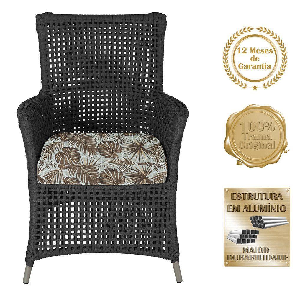 4 Poltronas Igapó Alumínio Pintura Fendi Corda Náutica E6 Preto - 5