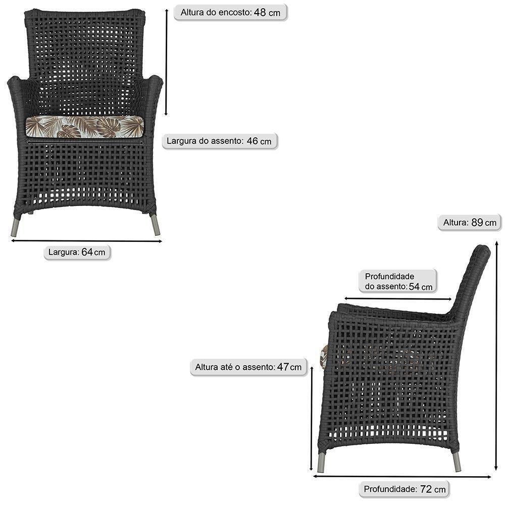 4 Poltronas Igapó Alumínio Pintura Fendi Corda Náutica E6 Preto - 6