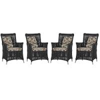 4 Poltronas Igapó Alumínio Pintura Fendi Corda Náutica E6 Preto - 1