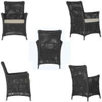 4 Poltronas Igapó Alumínio Pintura Preta Corda Náutica E7 Preto - 3