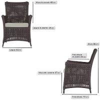 4 Poltronas Igapó Alumínio Pintura Preta Corda Náutica E3 Marrom - 6