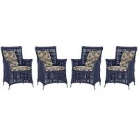 4 Poltronas Igapó Alumínio Pintura Fendi Corda Náutica E6 Azul - 1