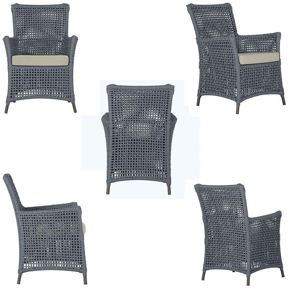 4 Poltronas Igapó Alumínio Pintura Marrom Corda Náutica E7 Prata - 3