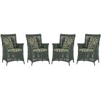 4 Poltronas Igapó Alumínio Pintura Preta Corda Náutica E5 Verde - 1