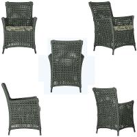 4 Poltronas Igapó Alumínio Pintura Preta Corda Náutica E5 Verde