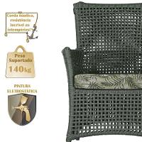 4 Poltronas Igapó Alumínio Pintura Preta Corda Náutica E5 Verde - 5