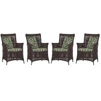 4 Poltronas Igapó Alumínio Pintura Preta Corda Náutica E5 Marrom - 1