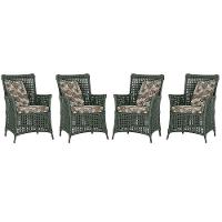 4 Poltronas Igapó Alumínio Pintura Marrom Corda Náutica E6 Verde - 1