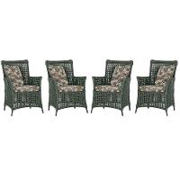 4 Poltronas Igapó Alumínio Micro Pintura Preta Corda Náutica Verde - 1