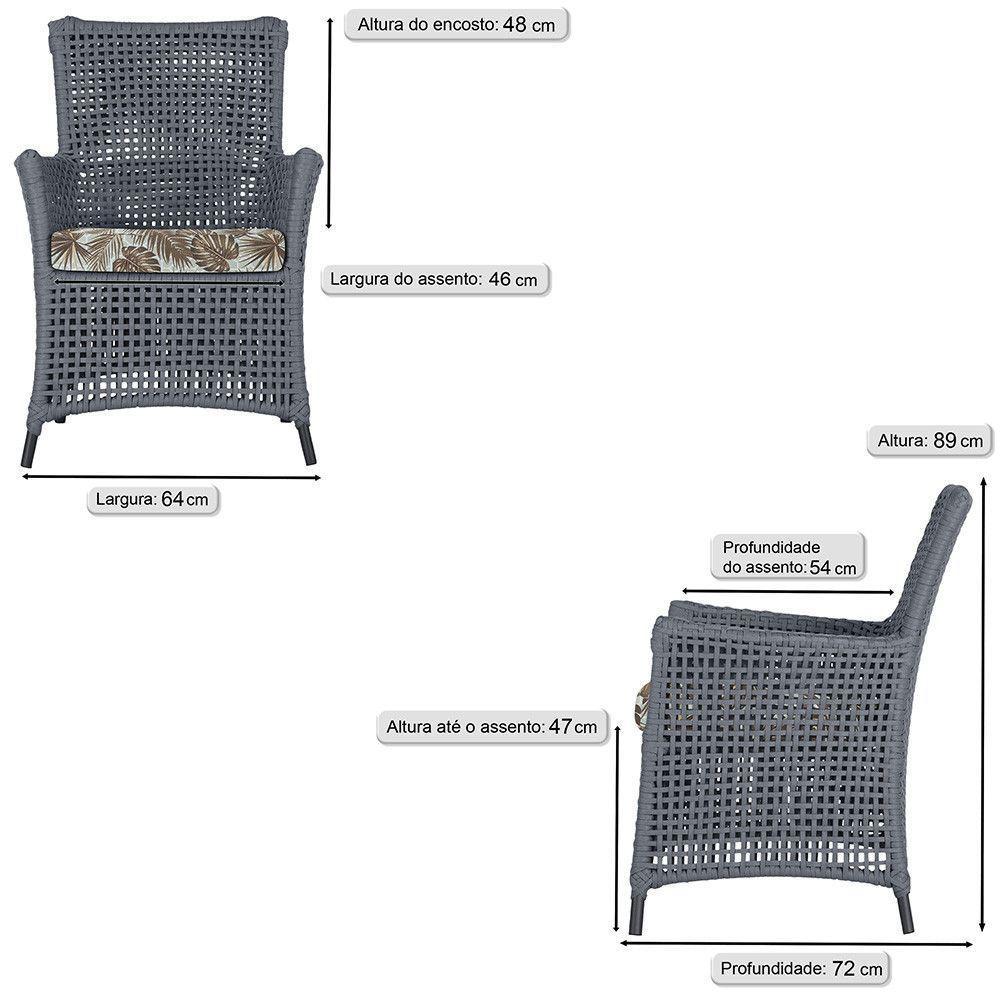 4 Poltronas Igapó Alumínio Micro Pintura Preta Corda Náutica Prata - 6