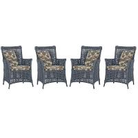 4 Poltronas Igapó Alumínio Micro Pintura Preta Corda Náutica Prata - 1