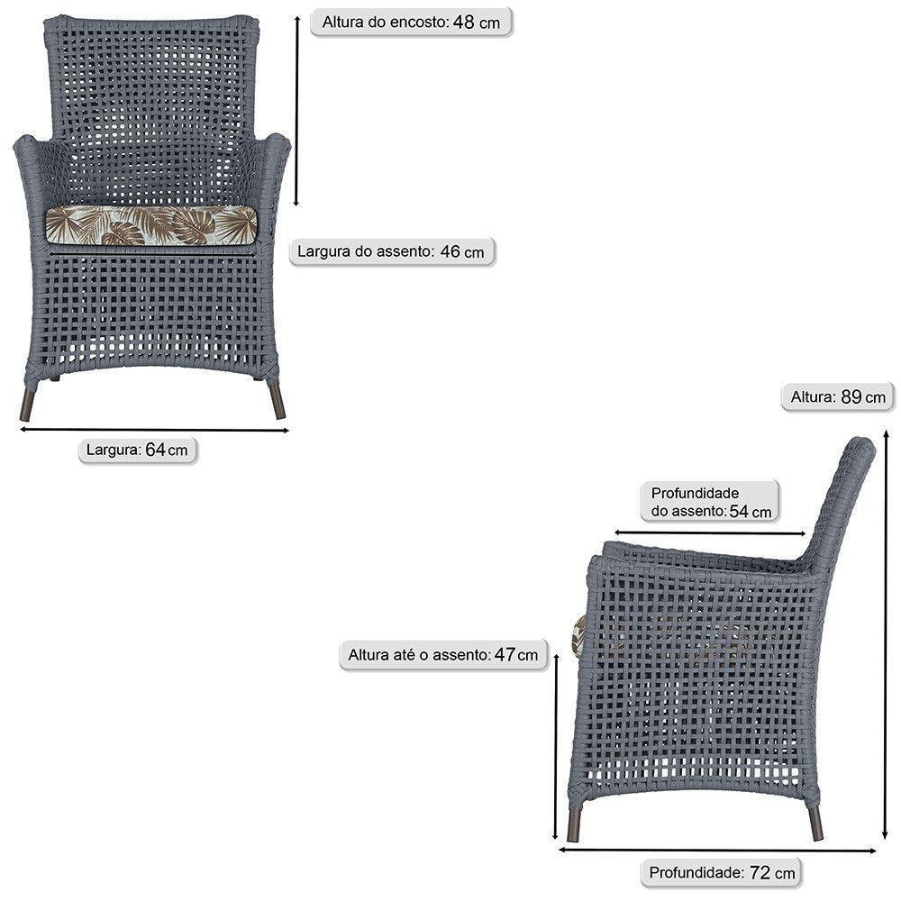 4 Poltronas Igapó Alumínio Pintura Marrom Corda Náutica E6 Prata - 6