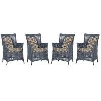 4 Poltronas Igapó Alumínio Pintura Marrom Corda Náutica E6 Prata - 1