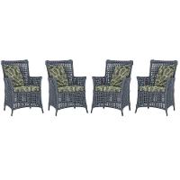 4 Poltronas Igapó Alumínio Pintura Preta Corda Náutica E5 Prata - 1