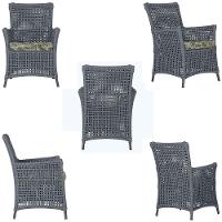 4 Poltronas Igapó Alumínio Pintura Preta Corda Náutica E5 Prata - 3