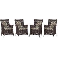 4 Poltronas Igapó Alumínio Micro Pintura Preta Corda Náutica Marrom - 1