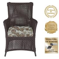 4 Poltronas Igapó Alumínio Micro Pintura Preta Corda Náutica Marrom - 5