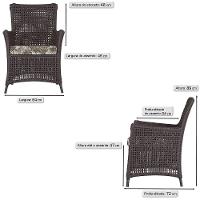 4 Poltronas Igapó Alumínio Micro Pintura Preta Corda Náutica Marrom - 6