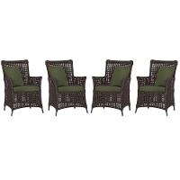 4 Poltronas Igapó Alumínio Pintura Preta Corda Náutica E13 Marrom - 1