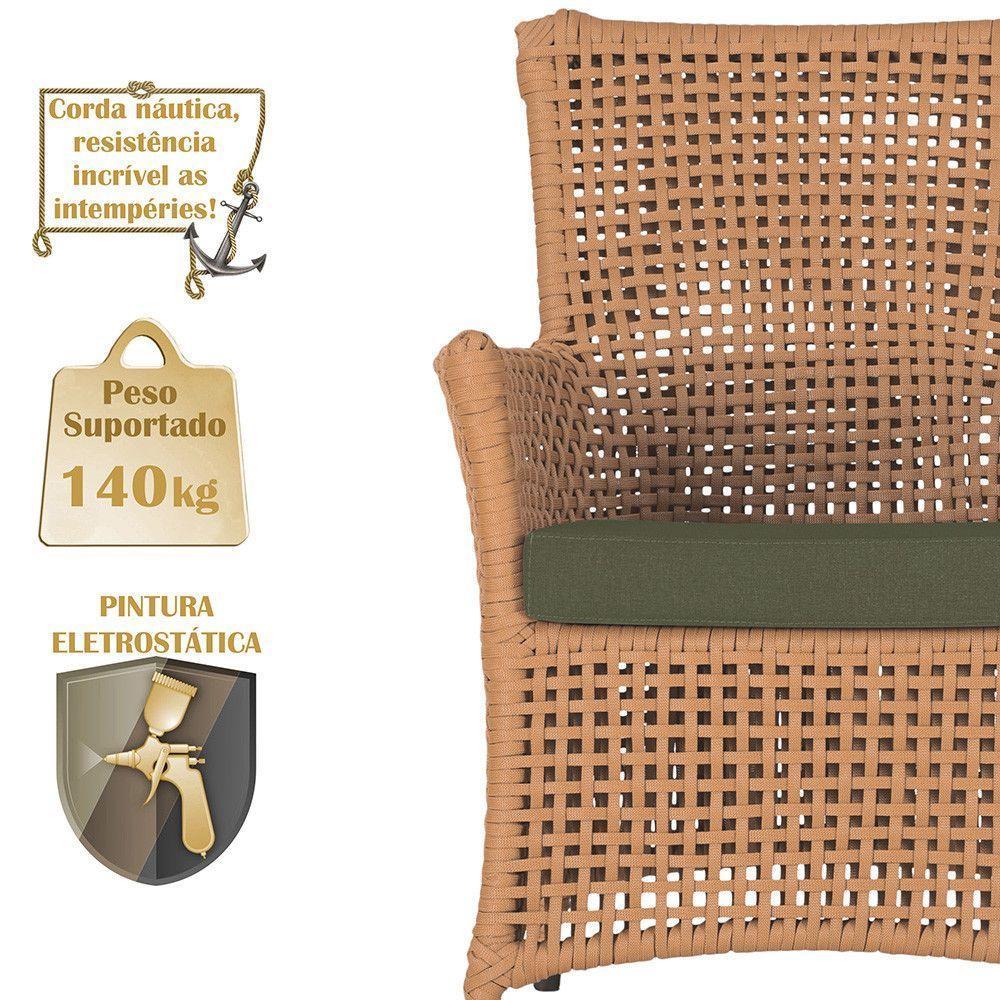 4 Poltronas Igapó Alumínio Pintura Marrom Corda Náutica E13 Terra Cota - 4
